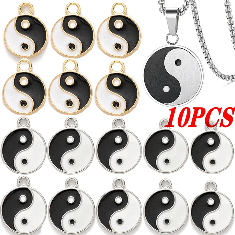 

20PCS 2in1 Enamel Kung Fu Tai Chi Charms Pendants for Necklaces Earrings DIY Making Yin Yang Charms Handmade Jewelry Findings
