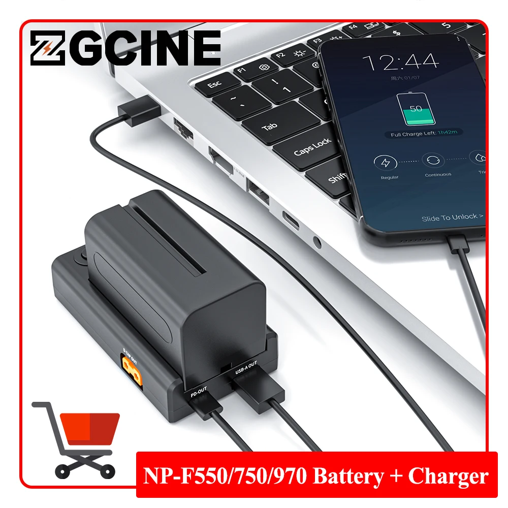 Внешний аккумулятор Zgcine NPF 7800 мАч F550 F750 F970 для камеры SONY