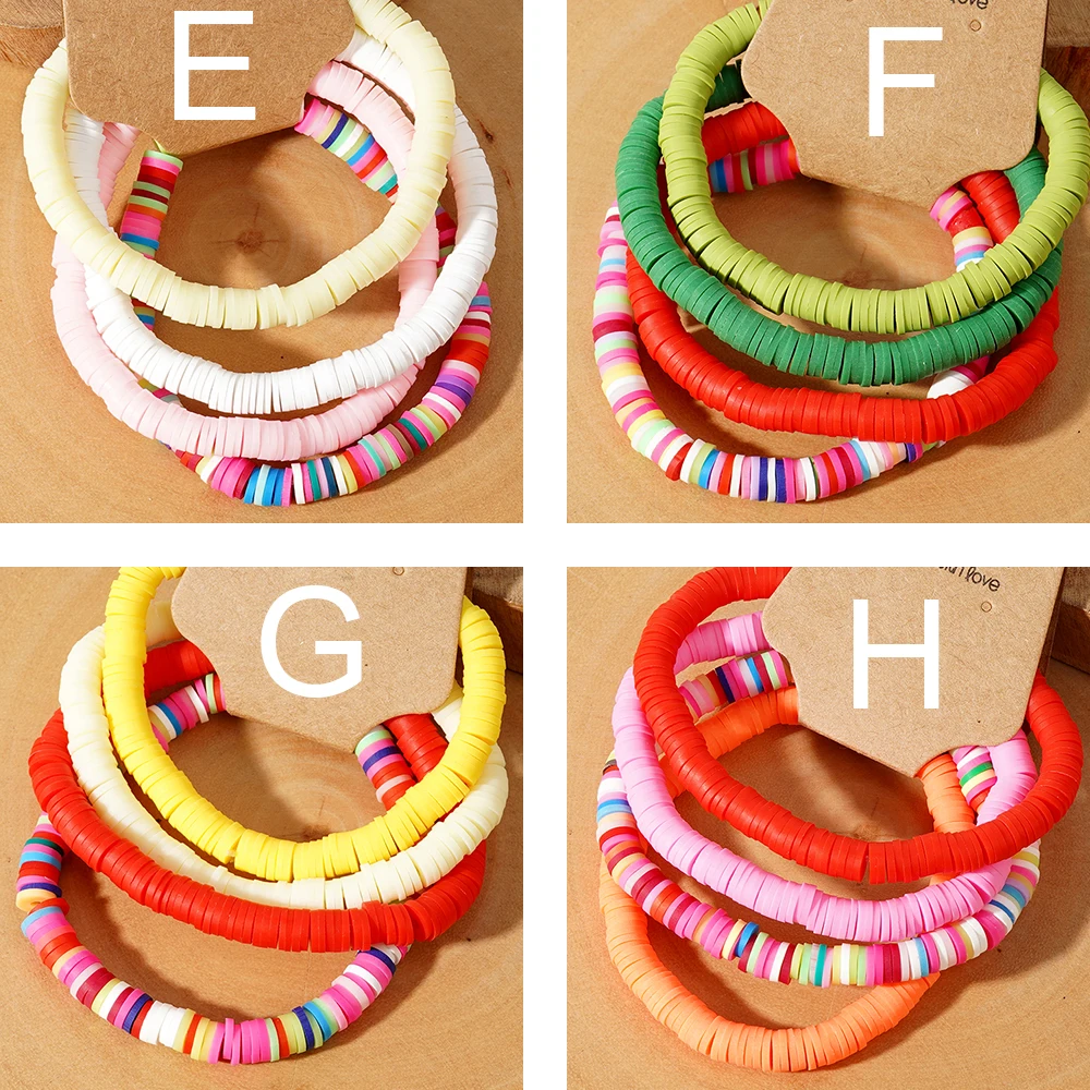 4 шт./комплект женские разноцветные браслеты с бусинами