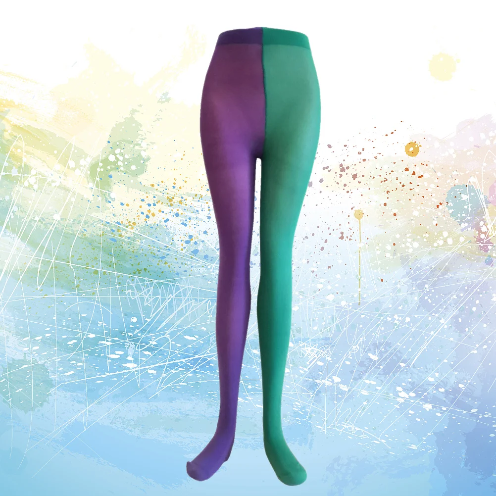

Stockings Clown High Novelty Party Socks Pantyhose Thigh Cosplaymen Decoration Rainbow Birthday Favors Costume Supplies Two Tone