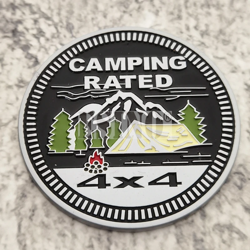 

Стайлинг автомобиля 3D забавная собака Кемпинг 4x4 Металлический хромированный сплав Цинка Клейкая эмблема декоративный значок наклейка автомобильный аксессуар