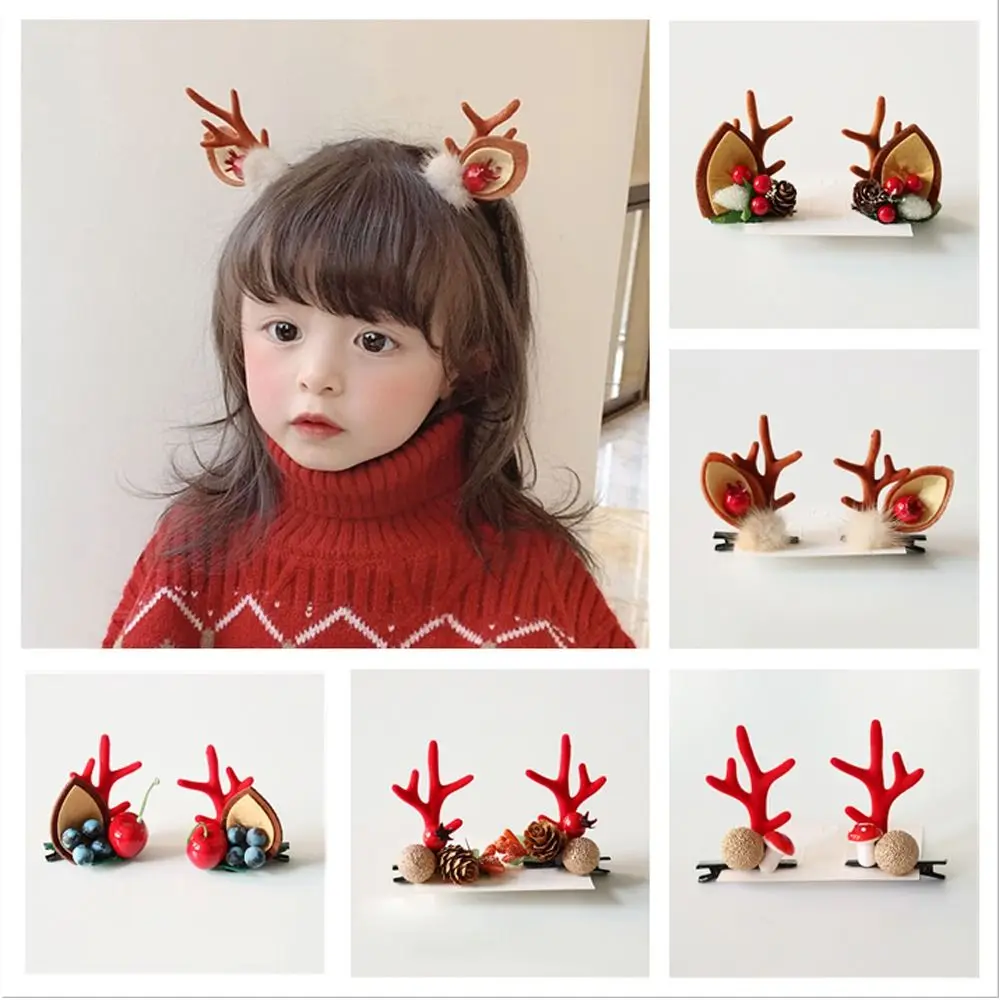 

2 пары, заколки для волос в виде оленя