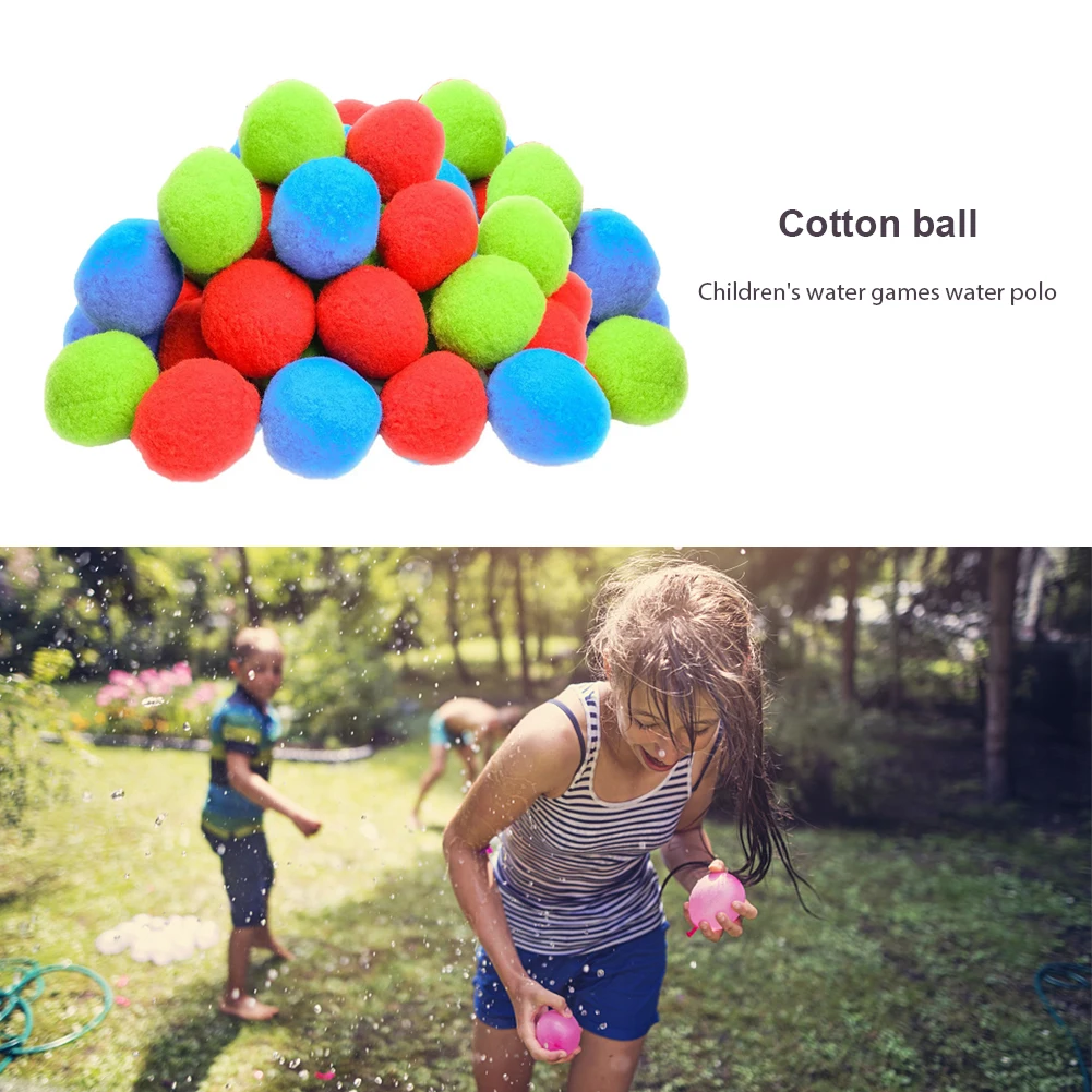 

10/20/30Pcs Reusable Water Balls 5cm Gaming Ball Soft Cotton Splash Soaker Bomb Ball Kids Children Beach Party Fun Water Toys
