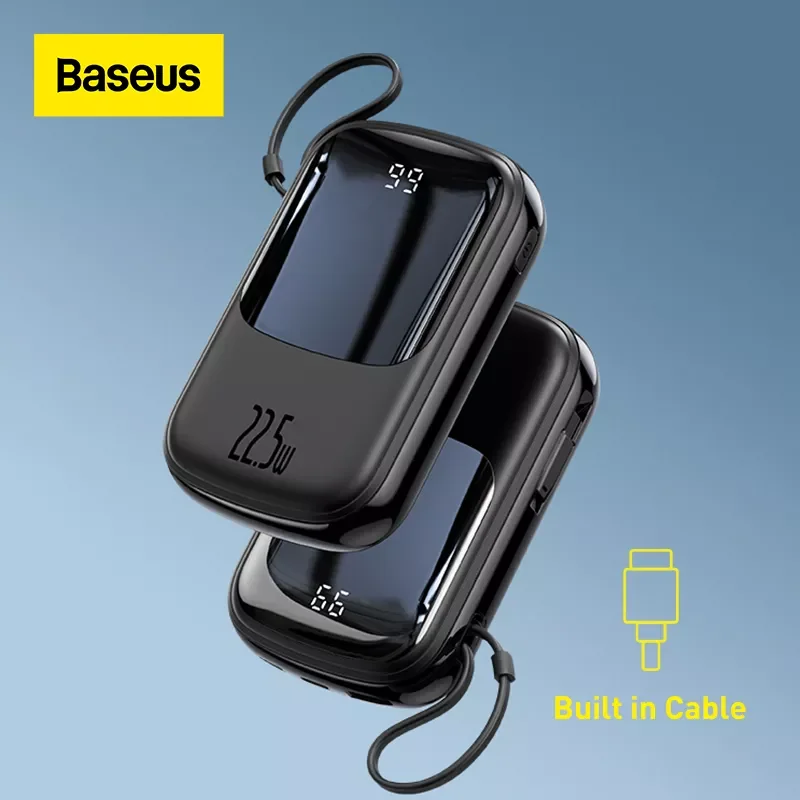 

Baseus Power Bank 20000mAh PD Fast Charging Powerbank Built in Cables Portable Charger External Battery Pack For Phone