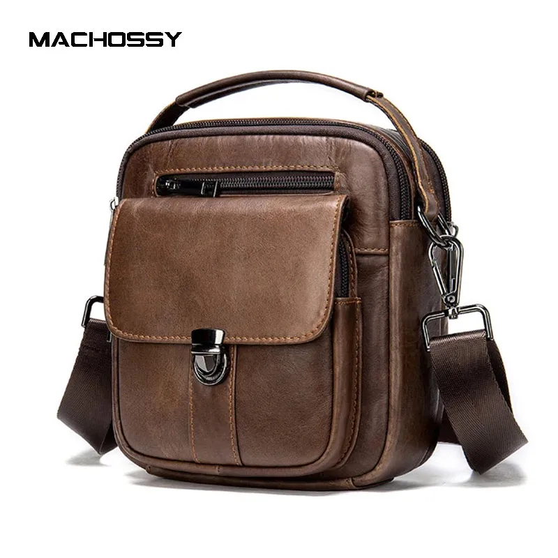 

New Genuine Leather Men's Messenger Bag Shoulder Bags for Men Crossbody Bags Small Man Designer Shoulder Handbag Bolso Male