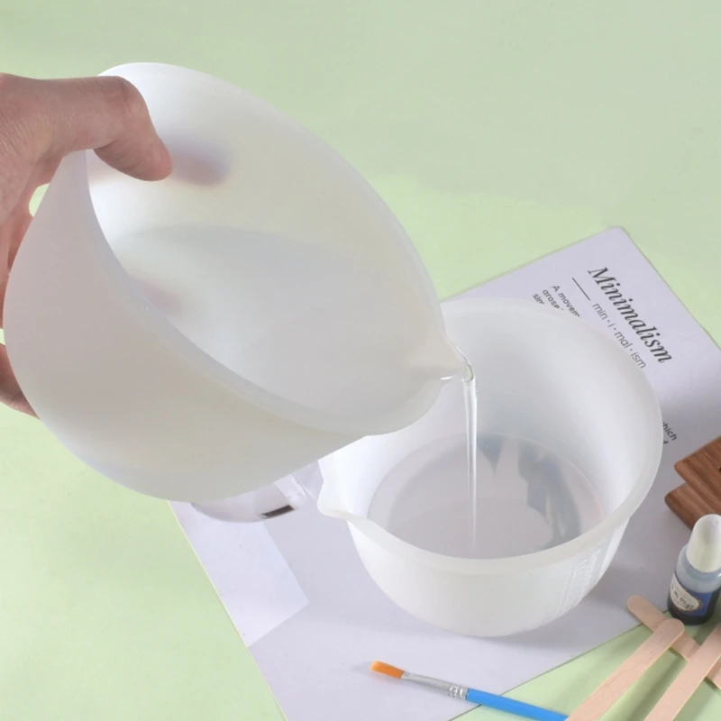 

600/100ml Flexible Silicone Measuring Cup Epoxy Resin Mold for Paint Mixing Jewelry Making Handmade Dessert Utensils