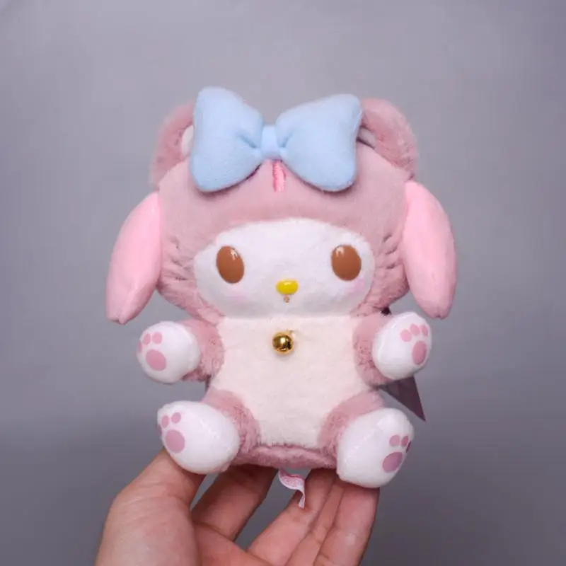 

Новая японская Милая мультяшная трансформированная кавайная кошка Sanrio 12 см Мелодия коричная плюшевая игрушка хлопковая кукла 3DPP кулон для ...