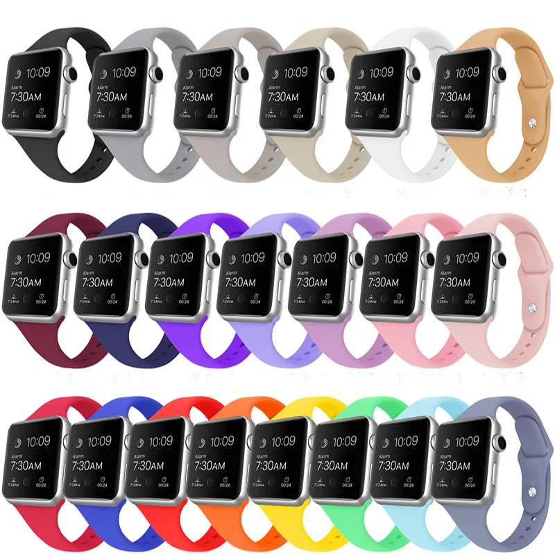 

Ремешок силиконовый для Apple watch band 7 40 мм 38 мм 42 мм, мягкий браслет для iWatch series 6 SE 5 4 44 мм