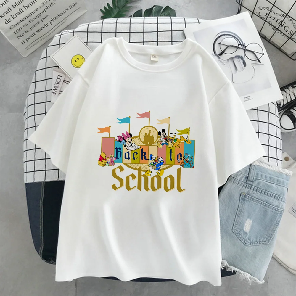 

Disney Minnie and Mickey Mouse Bunting Party Series Print Fashion Outdoor T-Shirt Funny and Comfortable Sister Suit New Product