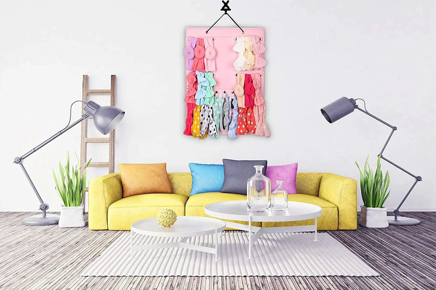 Подвесной органайзер из розового фетра для хранения солнцезащитных очков