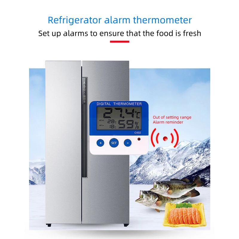 electronic digital thermometer lcd display thermoregulator temperature sensor hygrometer humidity meter with probe for home free global shipping