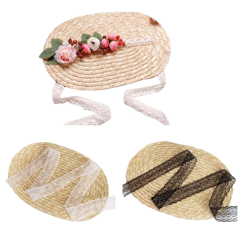 

Delicate Flower Decor Flat Hat Women Flower Decor Vacation Beach Hat Sweet Foldable Travel Bonnet Hat Sunscreen Anti-UV