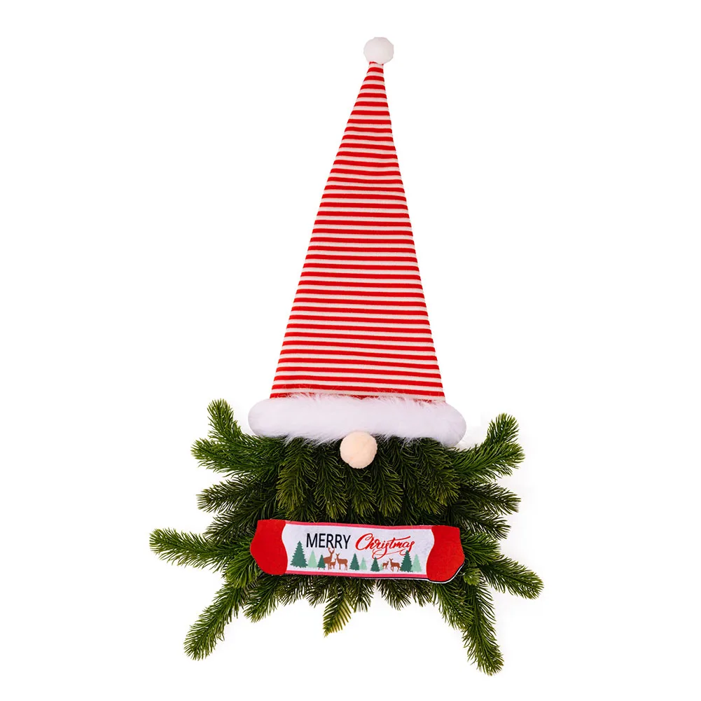 

Lighted Christmas Gnomes Door Wreath Handmade Plush Scandinavian Light Up Elf Toy Holiday Present Gnomes Plush Christmas Wreath