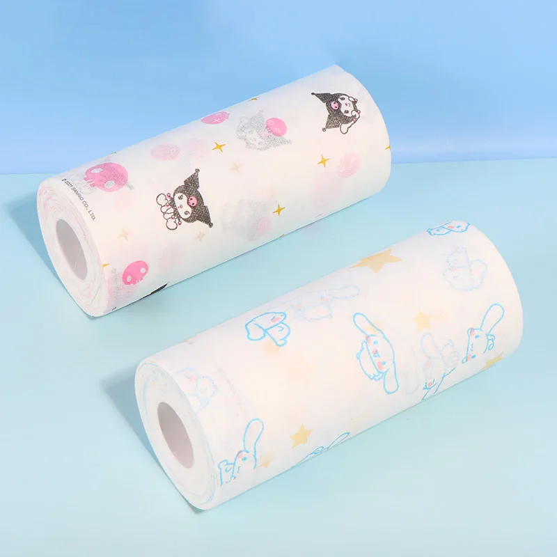 Miniso Sanrios Cinnamoroll Kuromi Multi-Purpose Kitchen Printing Disposable Thick Suction Water-Absorbing Oil-Absorbing Lazy Rag |