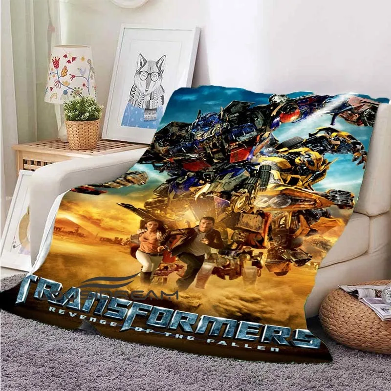 

Transformers Movie Optimus Prime Poster Flannel Blanket Bedroom Sofa Comfortable Warm Flannel Blanket Travel Quilt Cover Gift