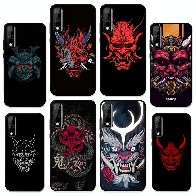 

Samurai Oni Mask Phone Case for Huawei Y 6 9 7 5 8s prime 2019 2018 enjoy 7 plus