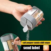 4 in 1 kitchen accessories seasoning bottle dispenser plastic camping cooking bbq salt pepper shaker transparent spice jar set