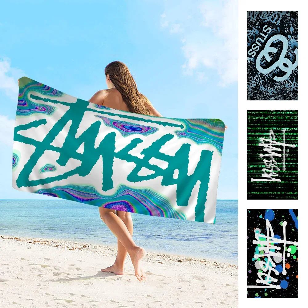 Полотенце с логотипом S-Stussy пляжное полотенце из микрофибры впитывающее