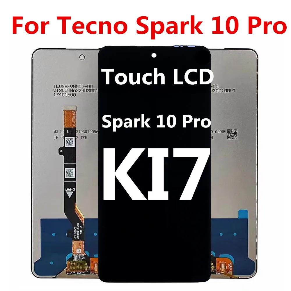 

6,8 "Оригинальный ЖК-экран для Tecno Spark 10 Pro, сенсорный датчик, дигитайзер в сборе для Tecno KI7, ЖК-дисплей, запасные части