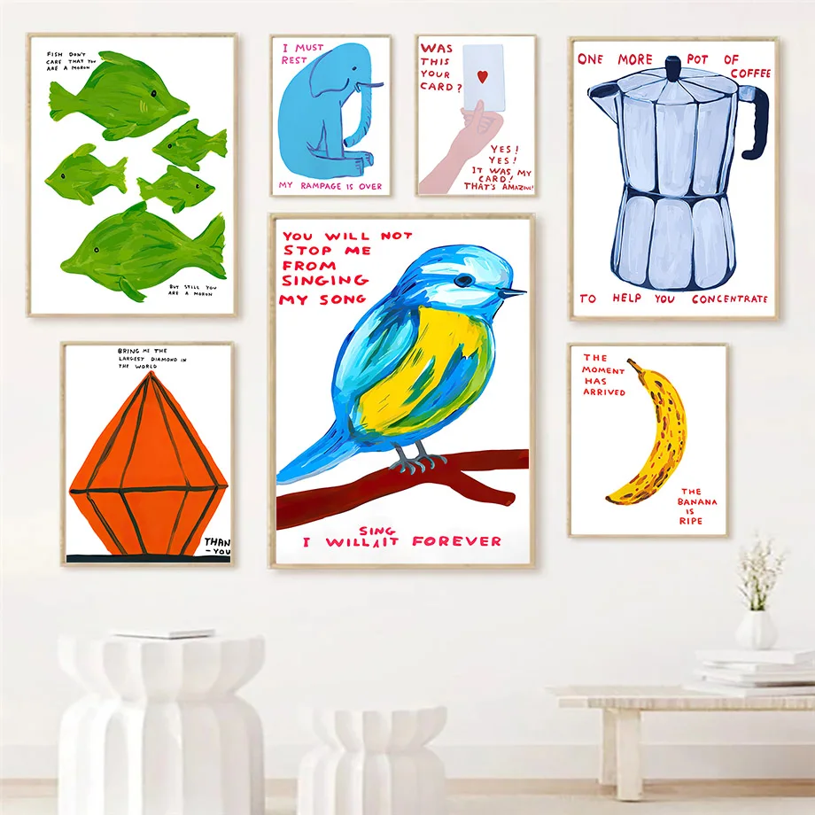Banana Abstract Funny Posters And Prints Retro Wall Art Canvas Painting Wall Pictures For Living Room Decor