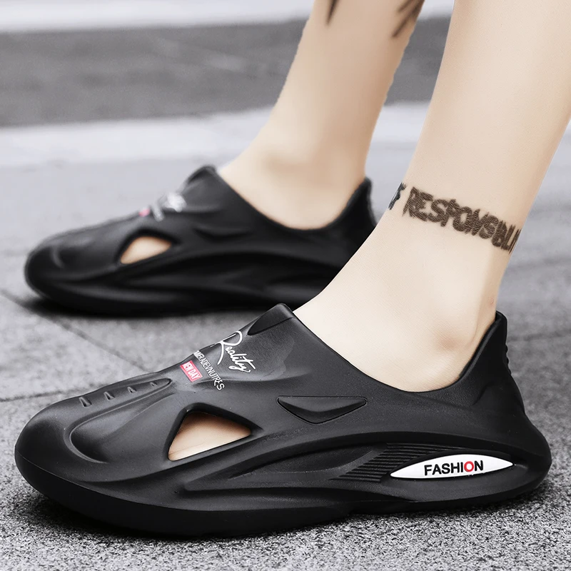 

Fujake 2023 Men Summer Sandals EVA Lightweight Garden Clogs Sandals Breathable Flip Flops Shoes Casual Beach Sandals Zapatos