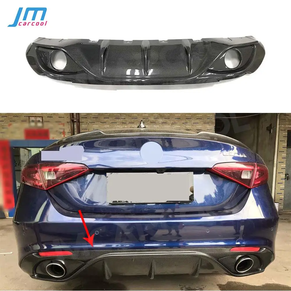 

Carbon Fiber Rear Bumper Lip Diffuser Spoiler for Alfa Romeo Giulia Standard/Sport 2016-2018 Style Bumper Guard