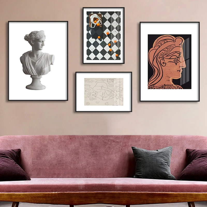 

Art Avatar Posters, Nordic Literary Retro Figure Paintings, Living Room Decoration Paintings, Restaurant Murals, Sofa Background