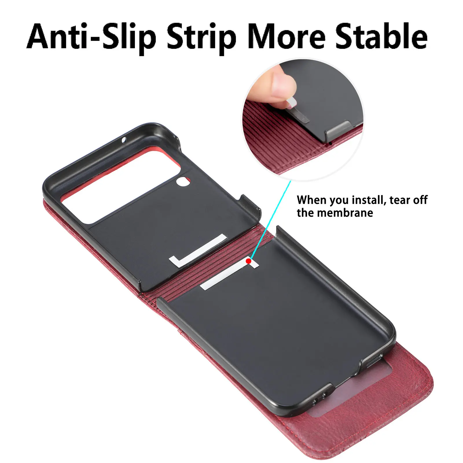 Luxury Leather Case for Samsung Z Flip 3 Shockproof Full Protection Cover Wallet Cases for Galaxy Z Flip3 5G Fundas Slim Coque