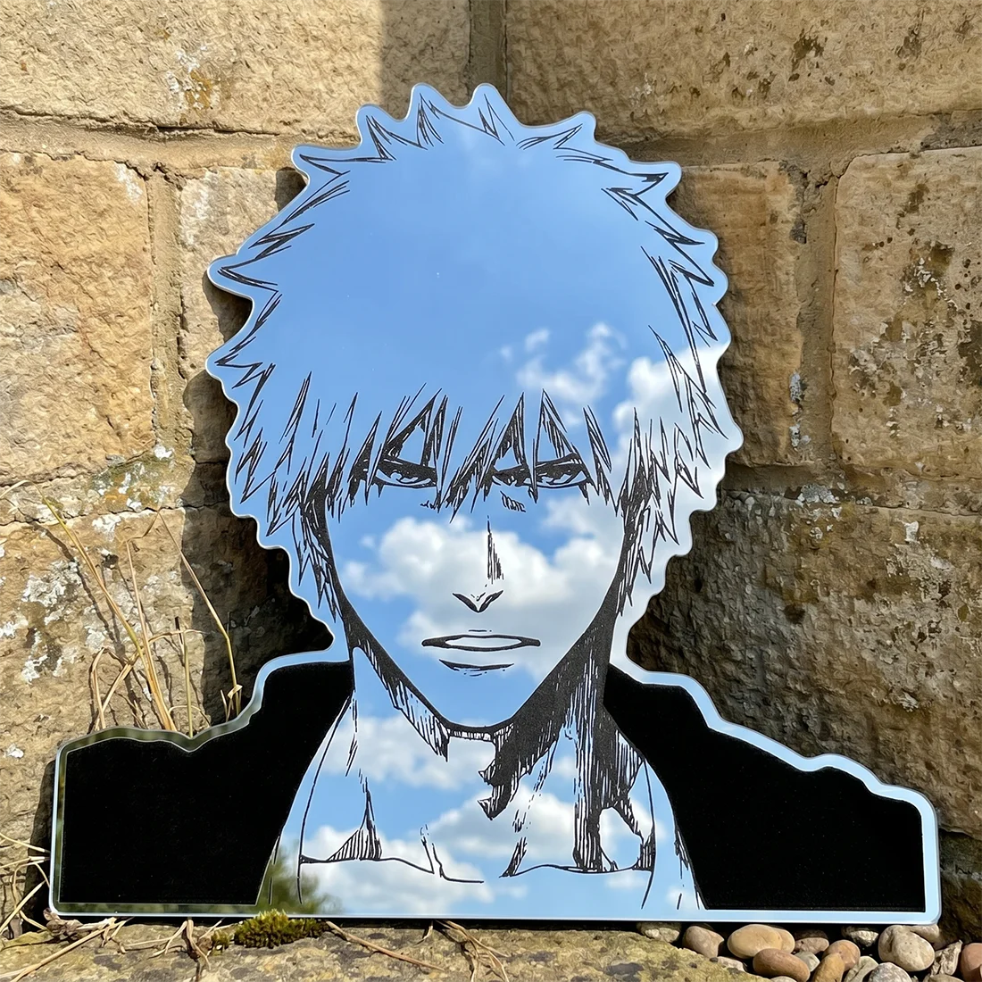 Фото Аниме-зеркало BLEACH Ichigo, настенное, самоклеящееся, акриловое, декоративное, для фанатов, для спальни, настенный декор, подарок №1