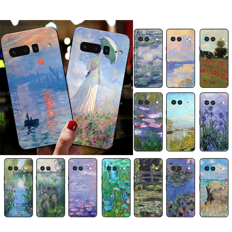 

Phone Case for Google Pixel 7 Pro 7 6A 6 Pro 5A 4A 3A Pixel 4 XL Pixel 5 6 4 3 XL 3A XL 2 XL Claude Monet Garden Lotus Bridge