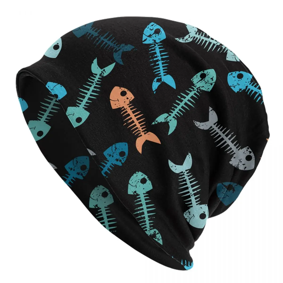 

Fish Bones Bonnet Hats Knitted Hat Cool Ski Skullies Beanies Hats Unisex Spring Head Wrap Cap