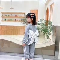 girls clothing big bow clothes for girls sweatshirt pants costumes for girls spring autumn childrens tracksuit