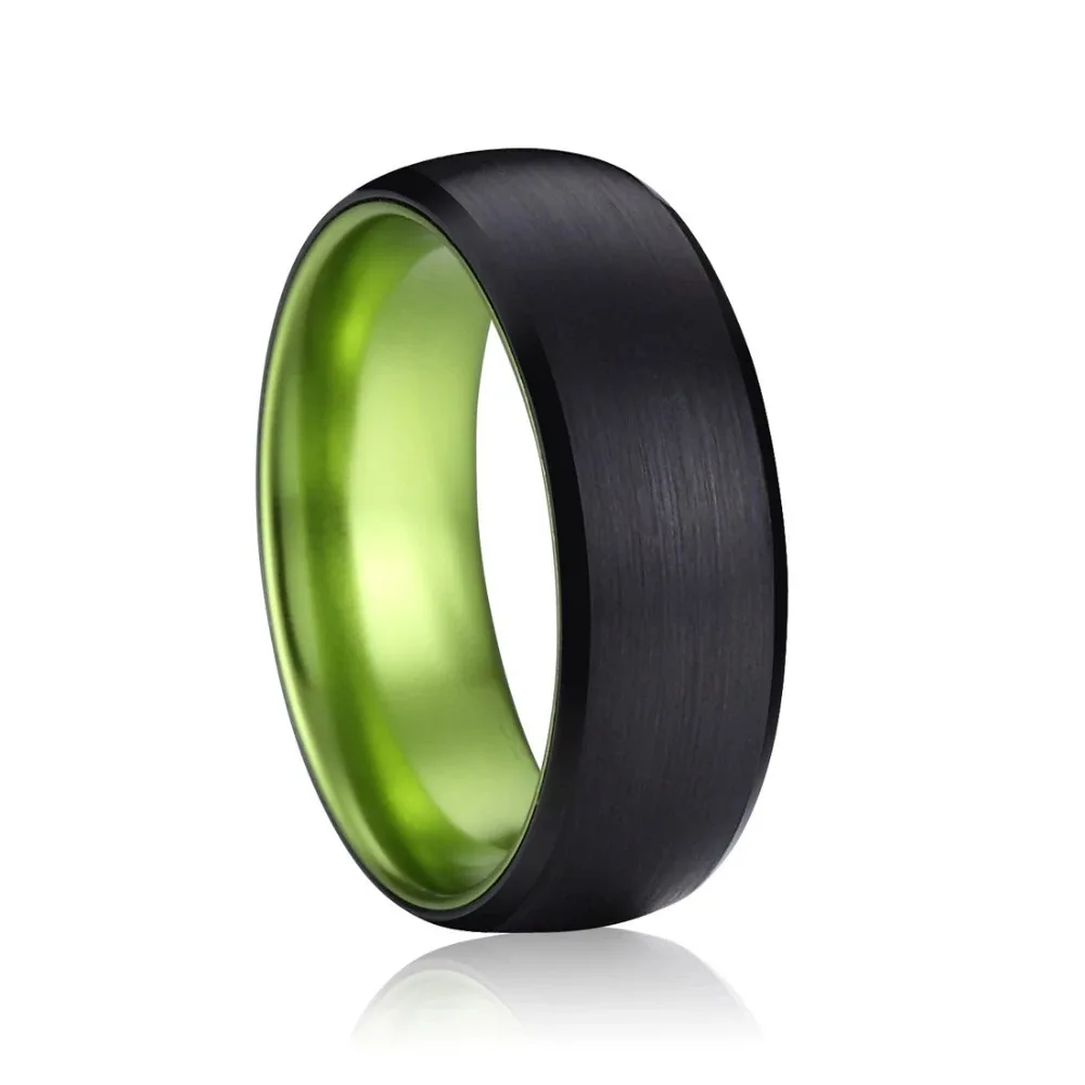 

Tungsten Steel Ring Inner and Outer Two-color Simple and Fashionable Men and Women Engagement Ring Ring Set Men Ring