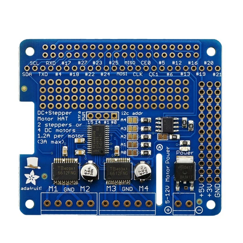 Фото Суперраспродажа: Adafruit DC- и шаговый двигатель/модуль Stepper Motor HAT для Raspberry Pi, 2348 №2