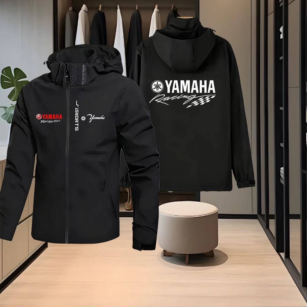 Фото Мужская легкая куртка с капюшоном с логотипом Yamaha, ветрозащитная и водонепроницаемая куртка для улицы, специально разработанная для альпинизма, №1