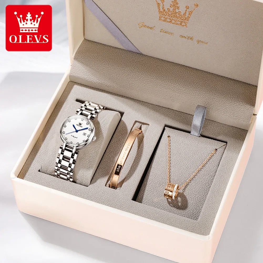 OLEVS Luxury Quartz Watch Women Fashion Watches Wrist Waterproof Stainless Steel Ladies Watches Sets Can Be Customized enlarge