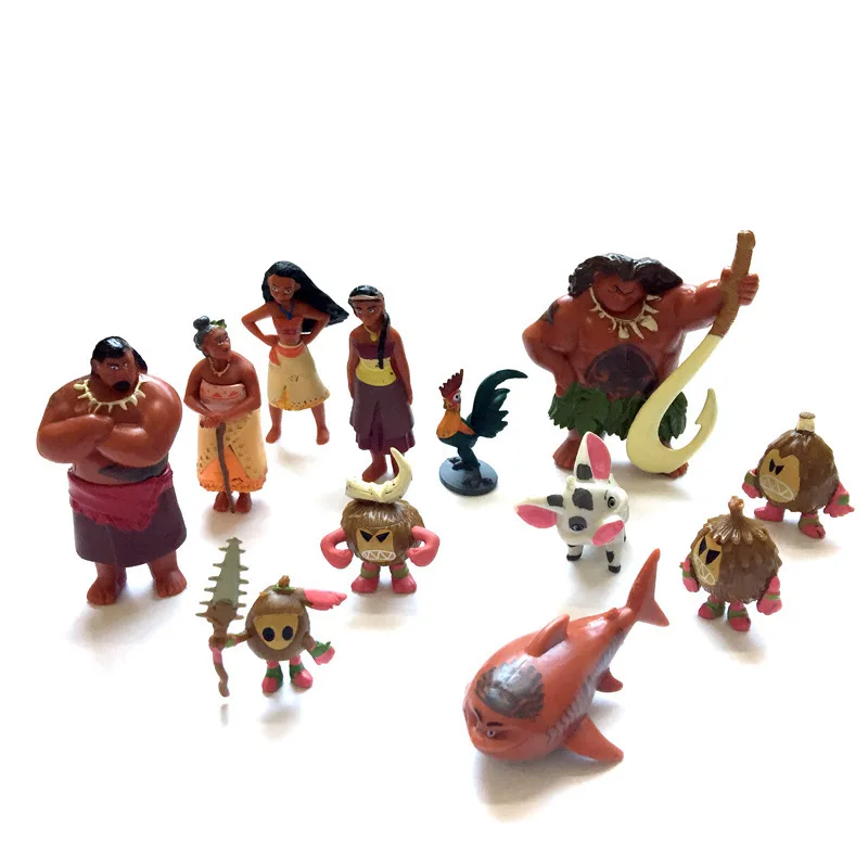 

Disney Toys 10pcs/Set 6-10cm Moana Princess Maui Chief Tui Tala Heihei Tamatoa Dolls Pvc Action Figure Toys Brinquedos for Kid