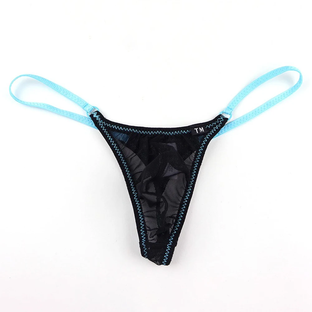 

New Thong Male Lingerie Mens Sexy Briefs Mesh Bikini Pouch G-String Underwear Transparent T-Back Panties Tanga Hombre