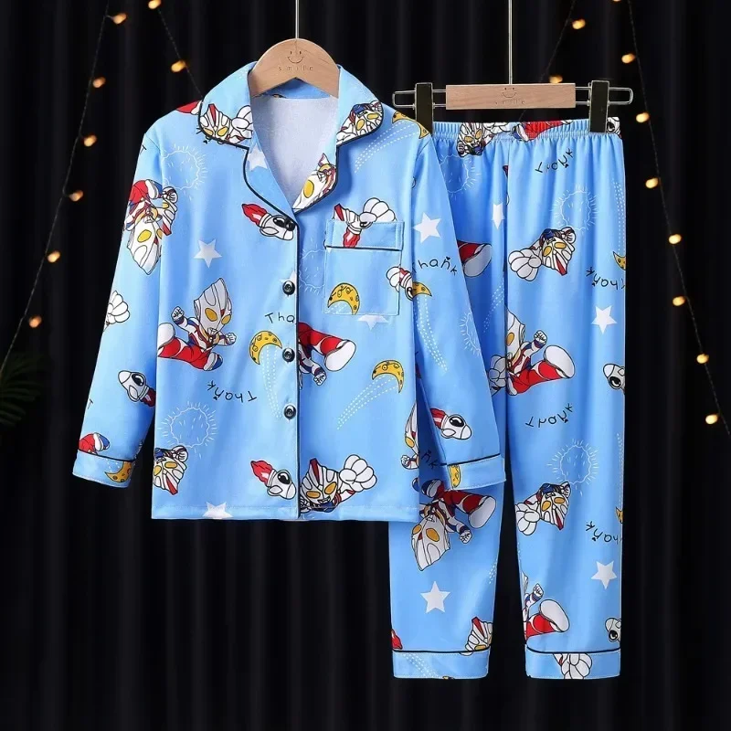 

Cartoon Character Winnie The Pooh Kids Pajamas Spring and Autumn Girls Long Sleeved Cardigan Lapels Cartoon Boy Loungewear Set