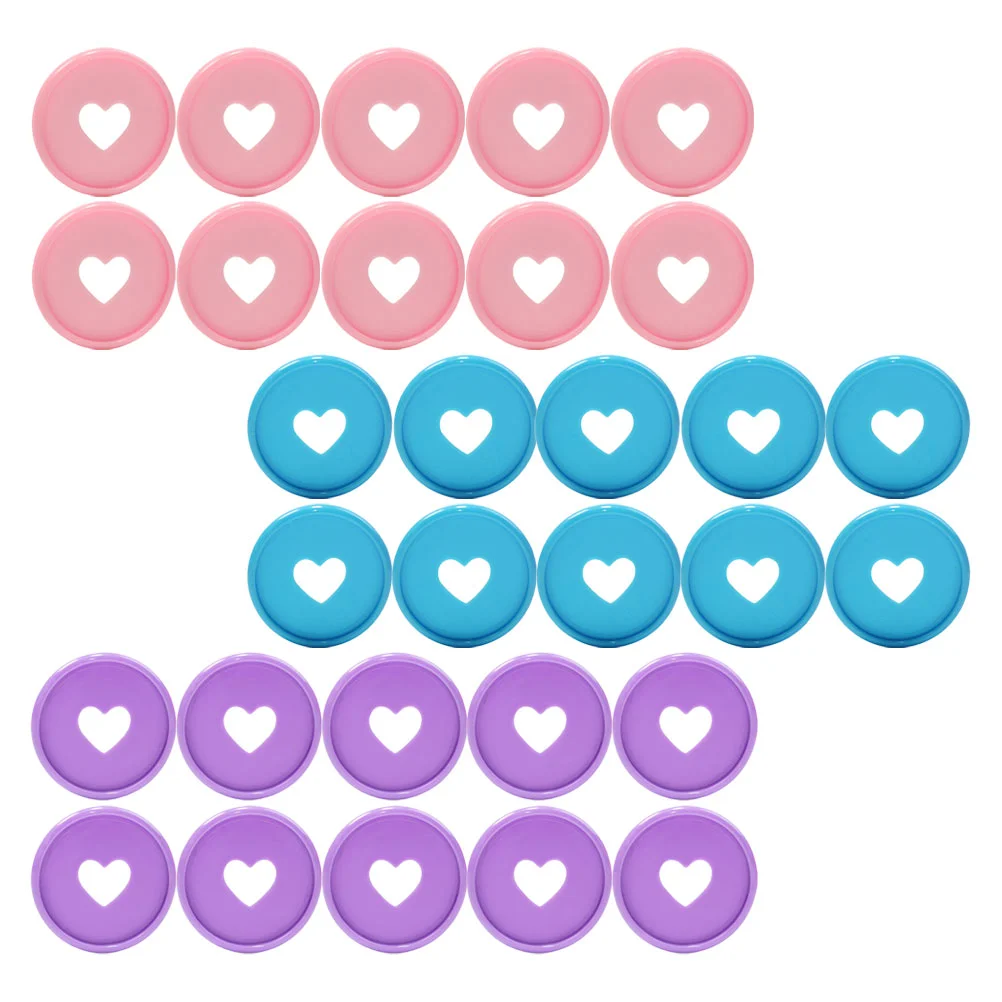

30 Pcs Heart Binding Buckle Plastic Discs Loose Leaf Ring Love Binder Buckles Discbound Expansion Rings Heart-shaped