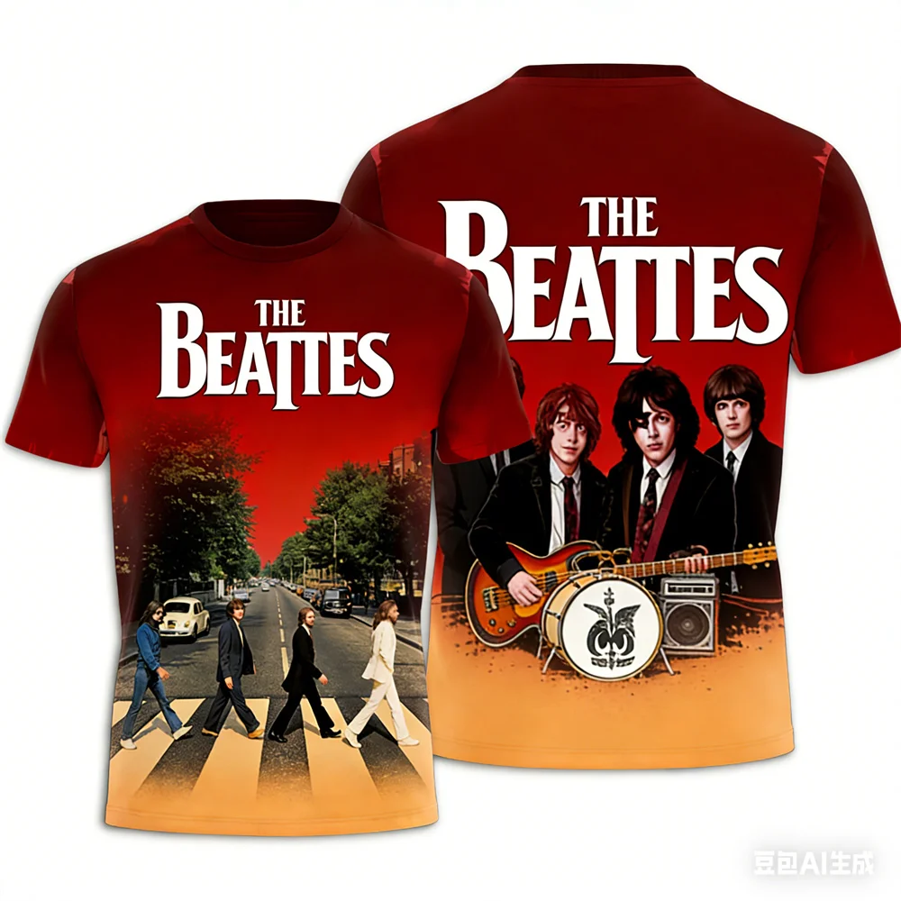 Фото Футболка рок-группы Летние мужские женские футболки Футболка с принтом The Beatles Футболка с круглым вырезом в стиле хип-хоп Дышащая спортивная футболка №1