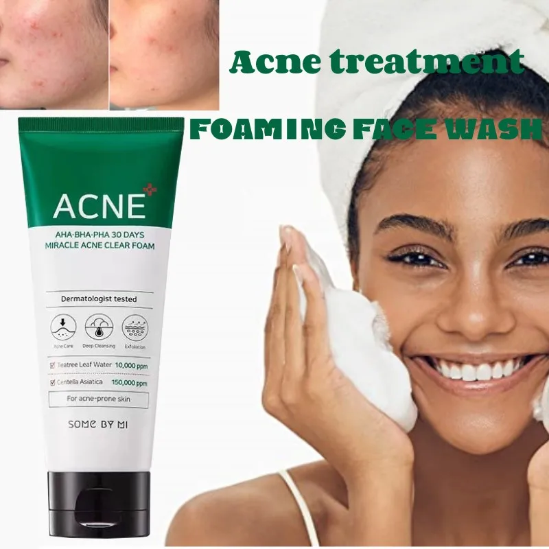 

120g AHA BHA PHA 30 Day Miracle Treatment Acne Pore Cleansing Blackhead Removal Oil Control Skin Care Foam Facial Cleanser