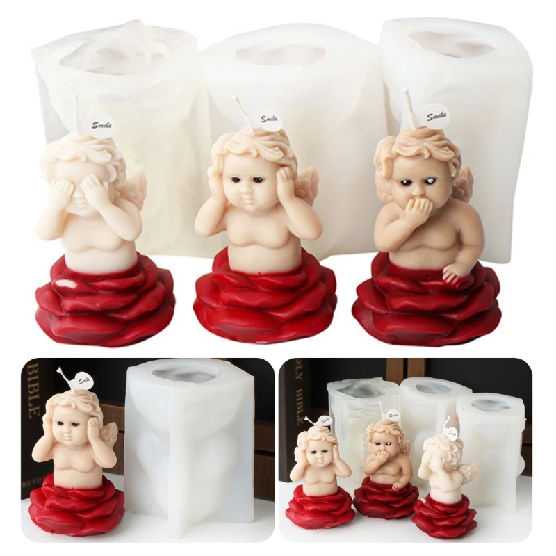 

3D Little Girl Candle Mold Girl Shape Epoxy Silicone Mold DIY Candle Flower Baby Dropship