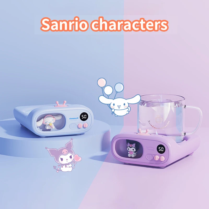 

Sanrio Cinnamoroll Kuromi Smart Heated Coasters Heating Pad Heater Cute Constant Temperature 55℃ Adjustable for Dormitory Home