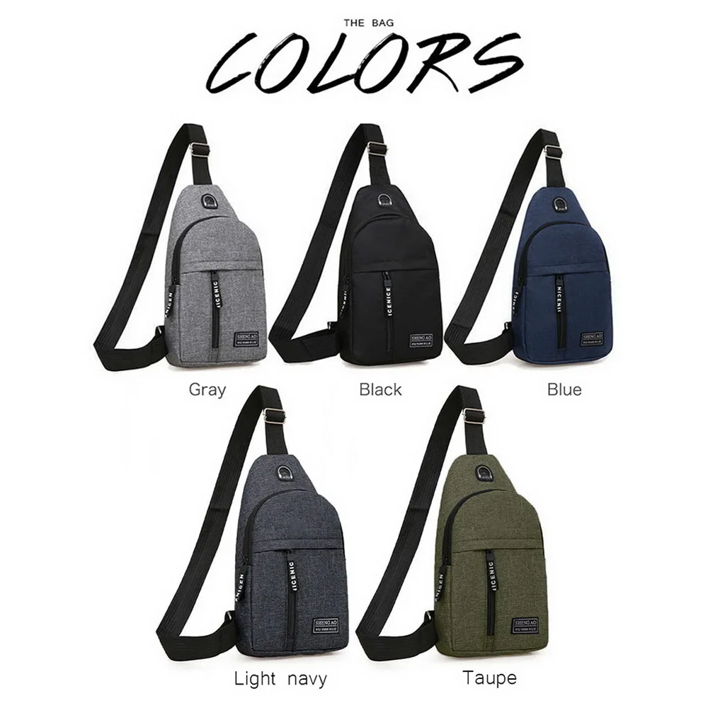 Мужская нагрудная сумка с защитой от кражи сумки через плечо USB-зарядкой школьные