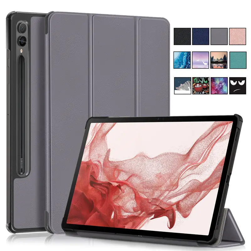 

Для Samsung Tab S9 Plus Чехол 12,4 "Тройная магнитная кожаная подставка Твердая умная крышка Funda для Galaxy Tab S9 S9 Plus Чехол Coque