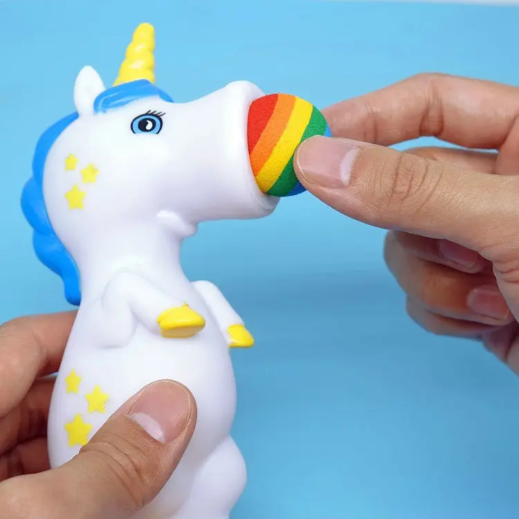 Cartoon Unicorn Squeeze Shoot Ball Kids Fidget Toys Funny Pop Out Foam Balls Stuff Weird Gadgets ADHD Autism Sensory Anti Stress