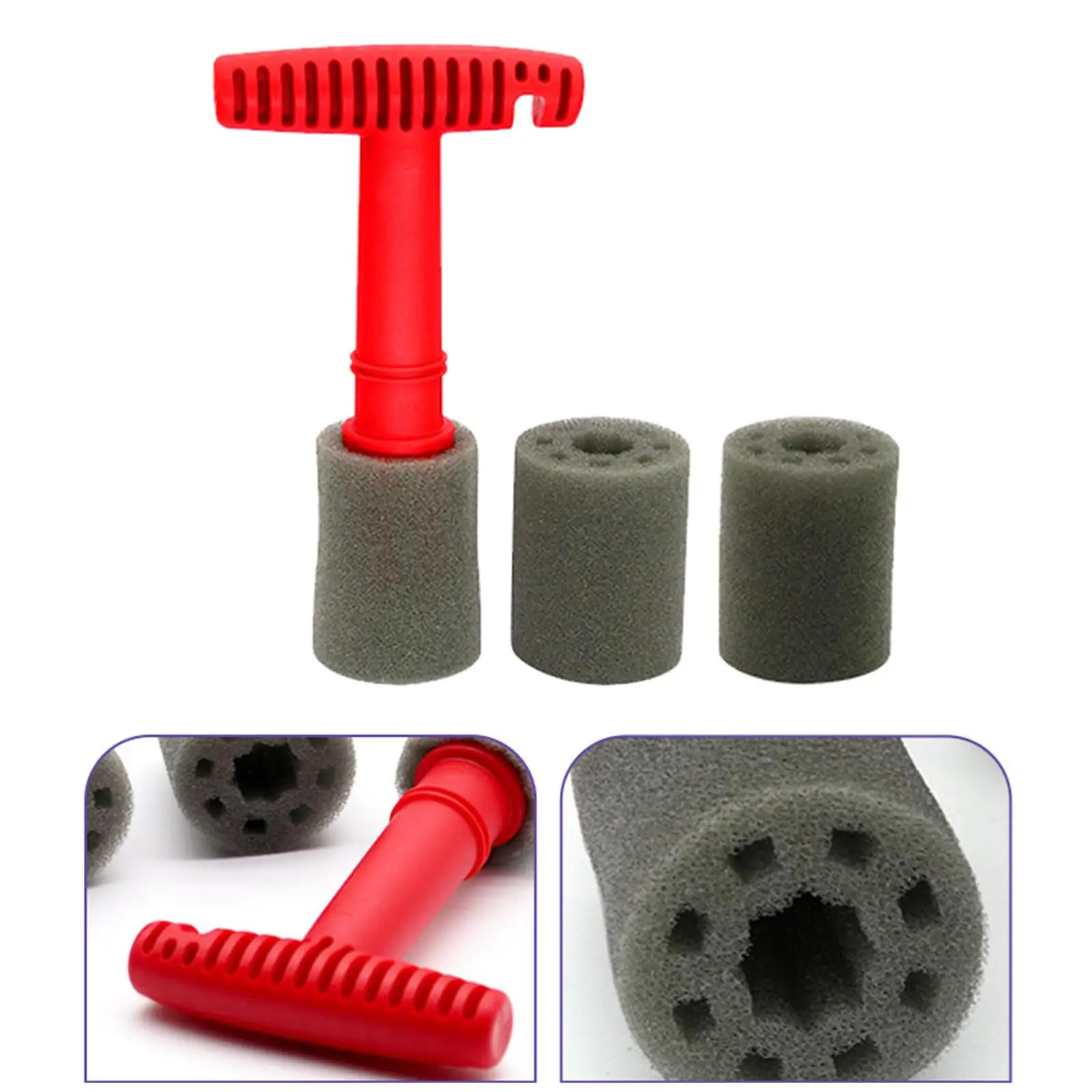 

Auto Car Detailing Brush W/ 2 Replacement Sponge Heads Lug Nut Cleaning Brush