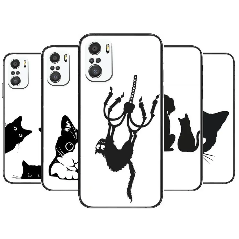 

Shadow Art of Cats and Dogs Phone Case For xiaomi mi 11 Lite pro Ultra 10s 9 8 MIX 4 FOLD 10T 5g Black Cover Silicone Back Prett