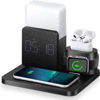 3 in1 charging station digital alarm clock night light for iphone 13 alarm clock with wireless charger iphone charging station